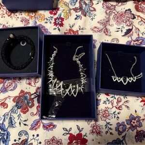 Swarovski Silver and Black Jewellery Set